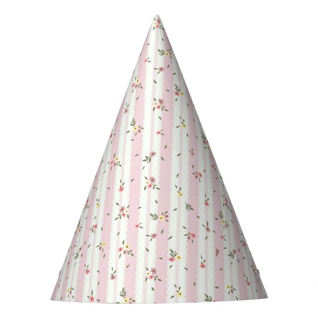 Delicate Floral Pattern  Party Hat (Front)