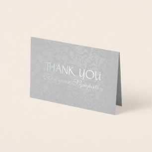 Delicate Floral Pattern Sympathy Thank You Foil C Foil Card