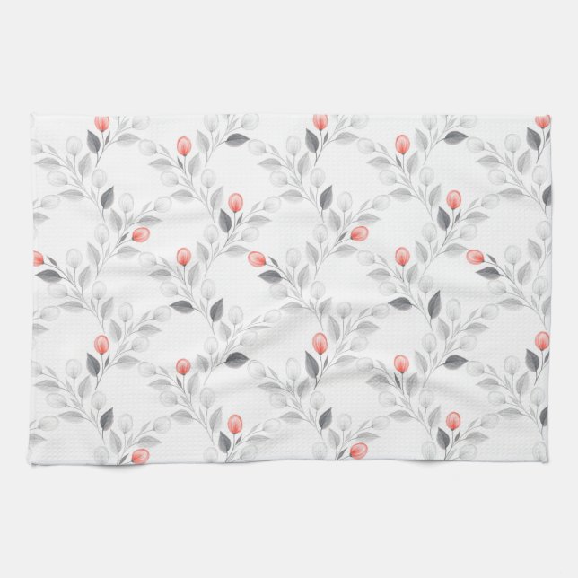 Delicate floral pattern tea towel (Horizontal)