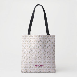 Delicate Floral Pattern Tote Bag with Soft Pastel
