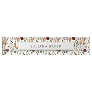 Delicate Floral Personalised Nameplate