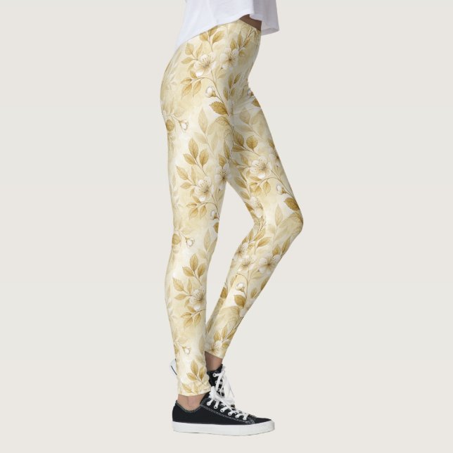 Delicate Floral Print Leggings (Right)