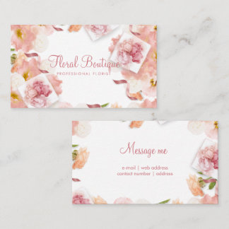 Delicate Floral Professional Florist Business Card