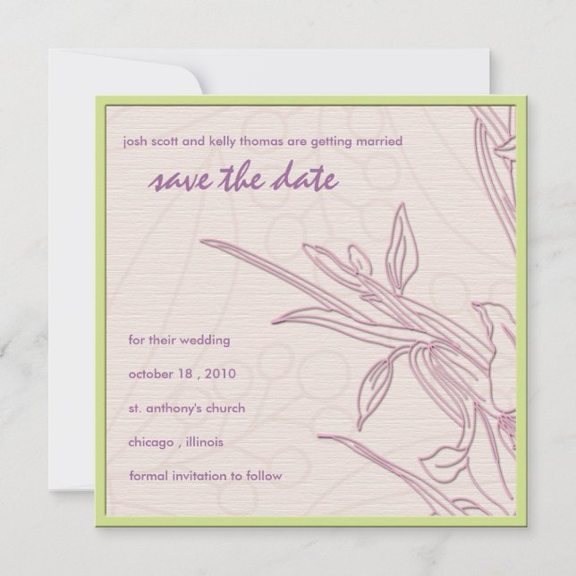 Delicate floral save the date (Front)