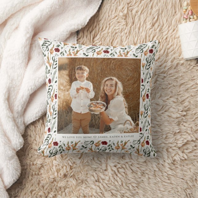 Delicate Floral Scrapbook Style Mother's Day Cushion (Blanket)