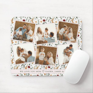 Delicate Floral Scrapbook Style Mother's Day Mouse Mat