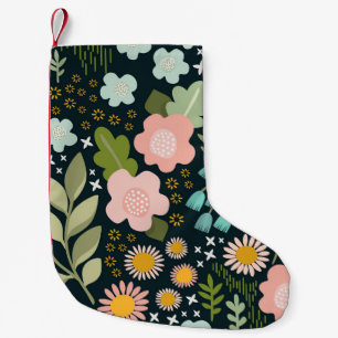 Delicate Floral: Seamless Vintage Beauty. Small Christmas Stocking