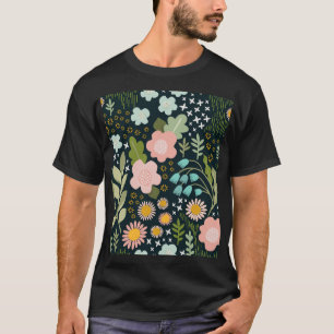 Delicate Floral: Seamless Vintage Beauty. T-Shirt