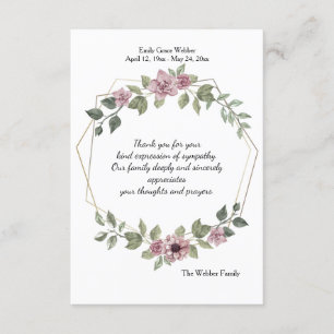 Delicate Floral Sympathy Thank You Card