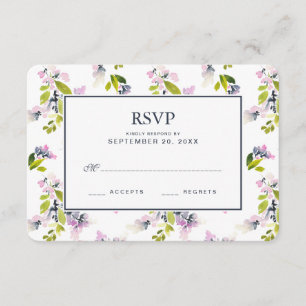 Delicate Floral Watercolor - Wedding RSVP Card
