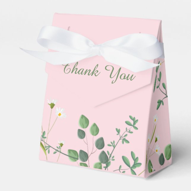 Delicate Floral Wedding Favour Box (Front Side)