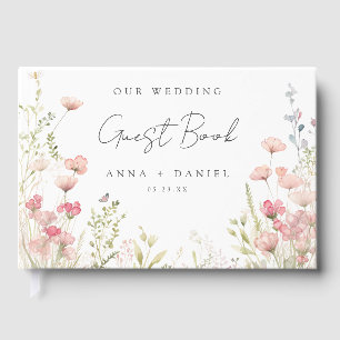 Delicate Floral Wedding Guest Book