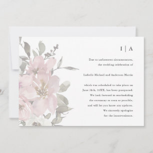 Delicate Floral Wedding Postponement Announcement