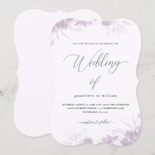 Delicate Floral with Calligraphy Wedding Invitation