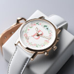 Delicate Floral Wreath Custom Monogram Watch<br><div class="desc">Elegant and chic watch design features a beautiful floral wreath in pastel colours and can be personalised with your name,  monogram,  initial,  or any text of your choice.</div>