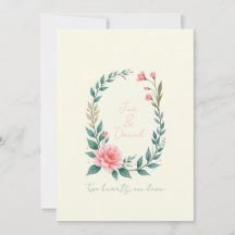 Delicate Floral Wreath Invitation