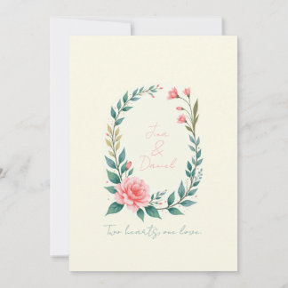 Delicate Floral Wreath Invitation