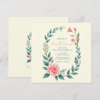 Delicate Floral Wreath Invitation