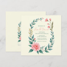 Delicate Floral Wreath Invitation