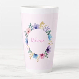 Delicate Floral Wreath Latte Mug