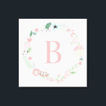 Delicate Floral Wreath Monogram Canvas Print<br><div class="desc">Elegant and sweet monogrammed wreath canvas print.</div>