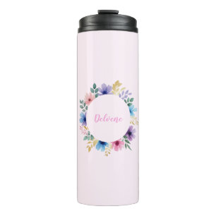 Delicate Floral Wreath Thermal Tumbler