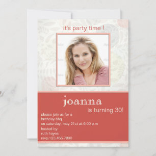 Delicate florals 30th birthday party invitations