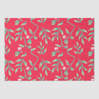 Delicate Florals Infrared Tang Floral Tissue Paper
