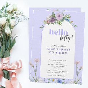 Delicate Florals lavender Birthday Party any age  Invitation