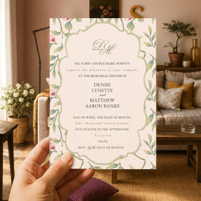 Delicate Florals Rehearsal Dinner Invitation (Creator Uploaded)