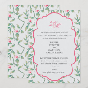 Delicate Florals Rehearsal Dinner Invitation