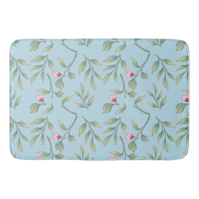 Delicate Florals Spun Sugar Floral Bath Mat (Front)