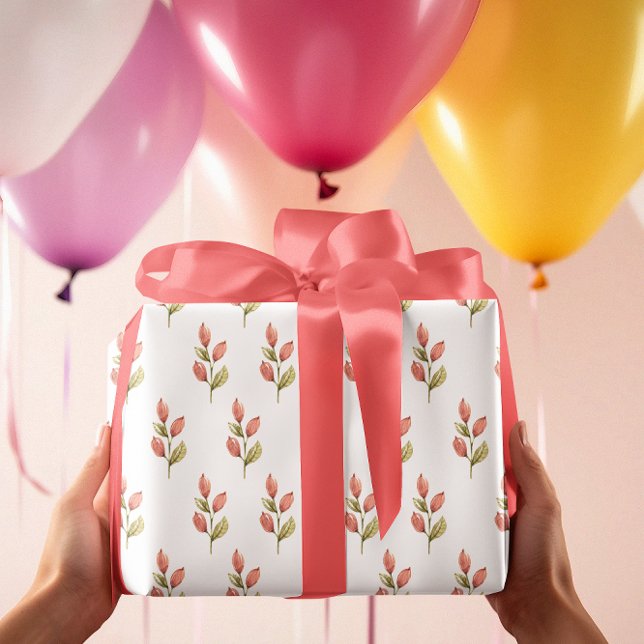 Delicate Flower Buds Wrapping Paper Sheet (Creator Uploaded)