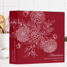 Delicate Flower Illustration Bridal Shower Recipe 