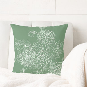 Delicate Flower Illustration Cushion