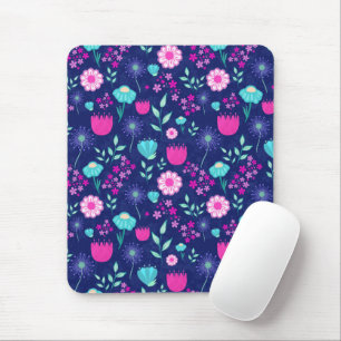 Delicate Flowers and Botanical Details Mouse Mat