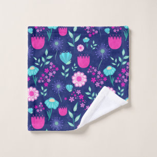 Delicate Flowers and Botanical Details Wash Cloth