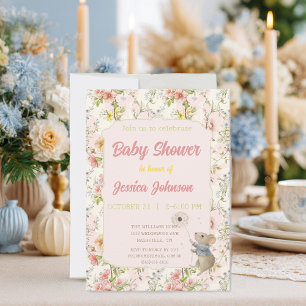 delicate flowers and leaves in Chinese style Invitation