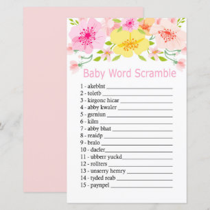 Delicate flowers Baby word scramble game