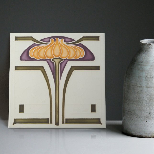 Delicate Flowers Jugendstil Art Nouveau Germany Tile (Creator Uploaded)