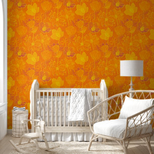 Delicate flowers - line art seamless pattern 5 wallpaper