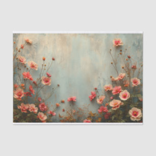 Delicate flowers on a distressed background tissue paper