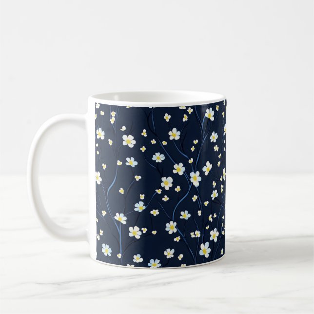 Delicate Flowers Pattern Coffee Mug (Left)