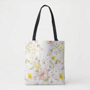 delicate flowers with a butterfly in Chinese style Tote Bag