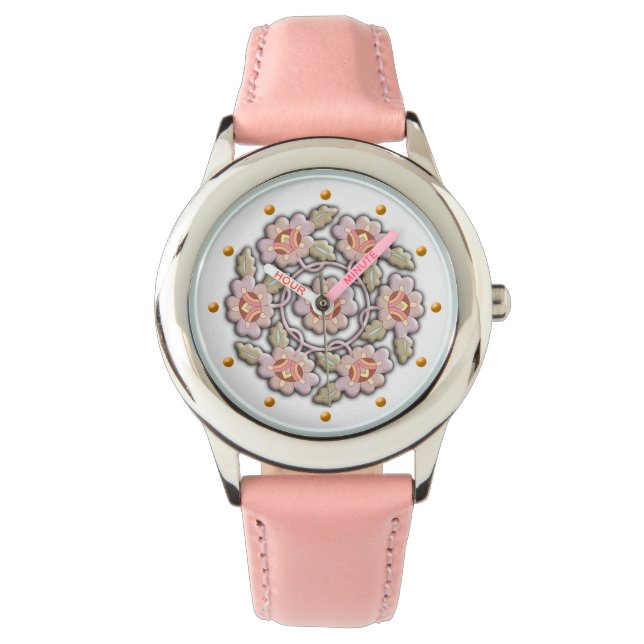 Delicate flowers wreath watch (Front)