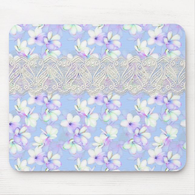 Delicate Flowery and Lace Mouse Mat (Front)