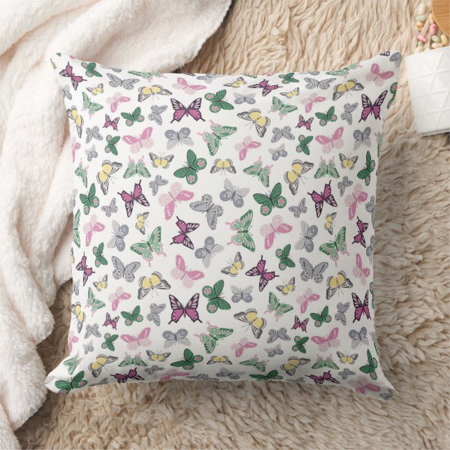 Delicate Flying Butterflies Pattern Cushion (Blanket)