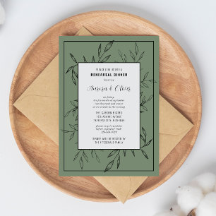 Delicate Foliage   Sage Green   Rehearsal Dinner Invitation