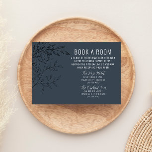 Delicate Foliage   Steel Blue   Wedding Hotels Enclosure Card