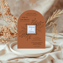 Delicate Foliage | Terracotta Arch Wedding Invite